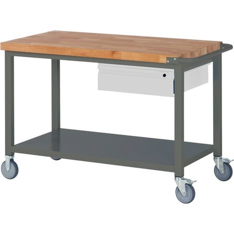 Etabli mobile STIER Premium avec 1 tiroir et plateau de rangement, lxPxH 1 250x700x880 mm (1/5)