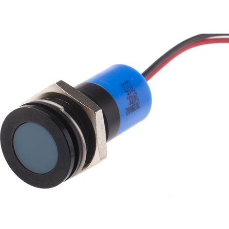Voyant LED lumineux  Bleu RS PRO, dia. 14mm, 24V c.c., IP67 ( Prix pour 1 ) (1/2)