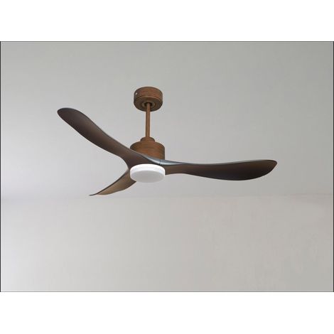 Modulo de KlassFan - Super destratificateur et ventilateur DC 166 cm Marron pales bois blanc avec Lumière 30 à 60 m² (1/5)