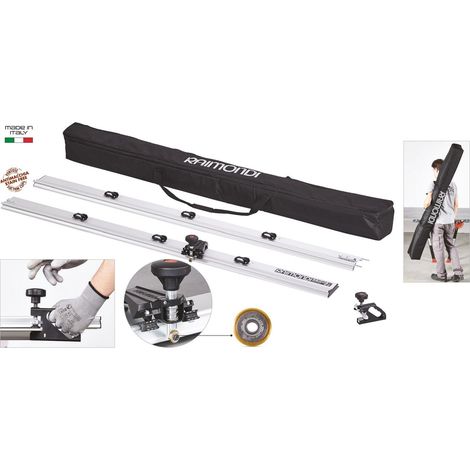 Raimondi – Système de coupe RAIZOR MKII PLUS – 2 rails de 160 cm – Longueur de coupe jusqu’à 330 cm – Pince PREMIUM pour carreaux durs (1/5)