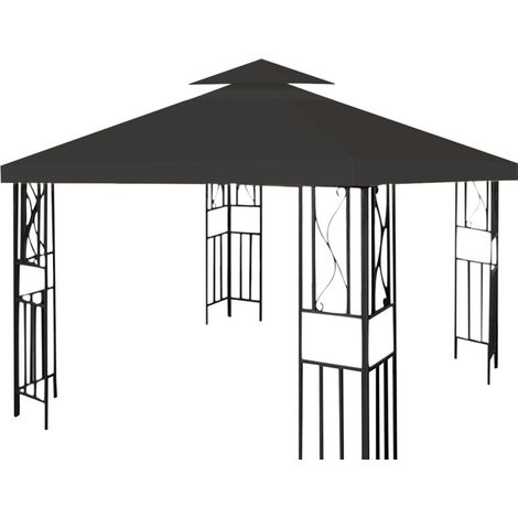 SWANEW Tetto di ricambio Telo di ricambio Copertura della tenda di accoglienza Tetto di ricambio pergola in tessuto 3x3M antracite (1/5)