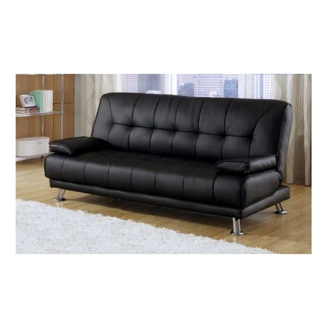 Divano letto tre posti, reclinabile, ecopelle nero Sicorage 187cm Crucy