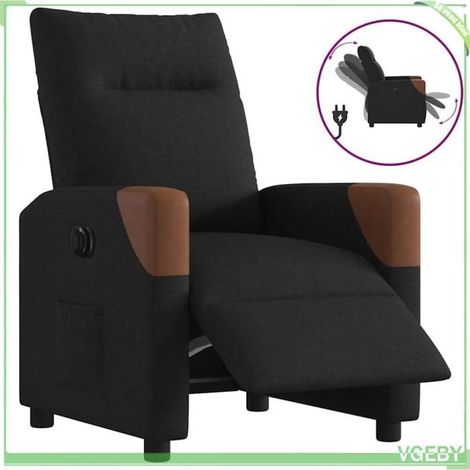 Fauteuil inclinable électrique - Mod. 3323992 - Tissu noir - Inclinaison 135° - Moteur électrique (1/5)