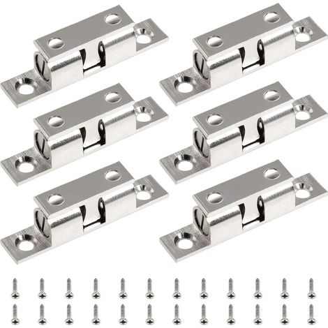 Set mit 6 verchromten Messing-Türriegeln - EINNENFFER - Einfache, verstellbare und langlebige Montage für Schränke, Schubladen und Kommoden (1/5)