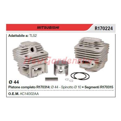 Cilindro pistone segmenti MITSUBISHI decespugliatore TL52 R170224