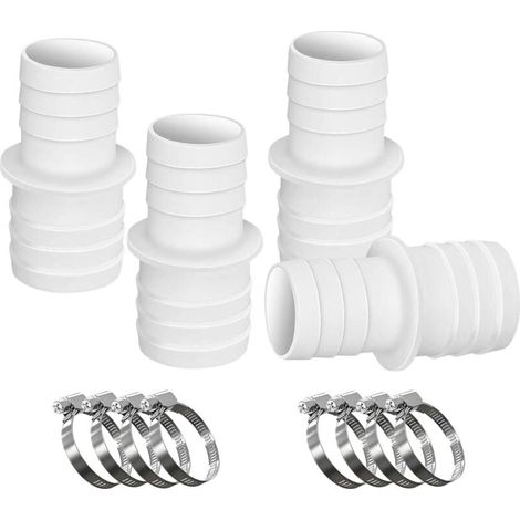 Stück Poolschlauchverbinder mit 32–38 mm Durchmesser und 8 Schlauchschellen, Schlauchreduzieradapter für Schwimmbad, Garten (1/4)