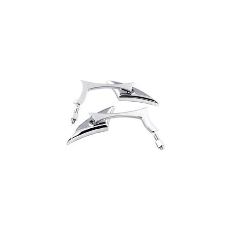 2 pièces (chrome) 8/10 mm universels en alliage d'aluminium rétroviseurs latéraux d'extrémité de barre de moto pour moto vélo de rue vélo de sport Chopper Rétroviseurs de moto (1/5)