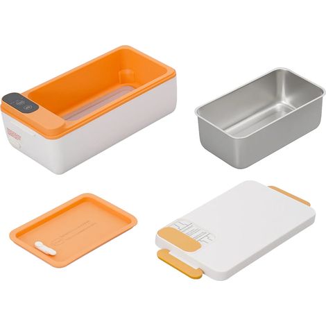 Boîte à lunch chauffante portable, grande capacité, design convivial, BLANC (1/2)