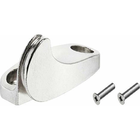 Attache façade fixation frontale à visser pour abattants à câble cadres en bois ou aluminium large pose en applique finition nickelée avec vis Ferrure Meuble Porte Compas, pose à gauche