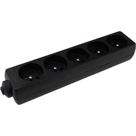 Multiprise 5 prises avec terre noire 3000W Ecolight (1/5)