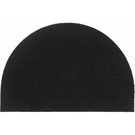 Paillasson demi-rond noir 60 x 90 cm en fibre de coco touffetée avec support PVC - PANGIVO (1/5)