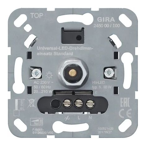 Gira S3000 Uni-LED-Drehdimmeins. Standard Einsatz [245000], 2450 00