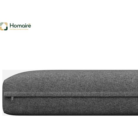 HOMAIRE Garten-Lounge-Set für 8 Personen mit Seilwerk, großem Tisch mit Holzmaserung, verzinktem Eisengestell, verstellbaren Beinen und grauen Sitz- und Rückenkissen (1/5)