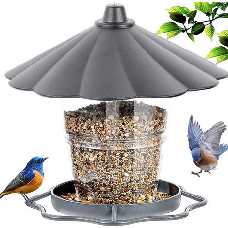 Mangeoire pour oiseaux - DRFEIFY - Panorama - Plastique durable - Design humanisé - Grande capacité (1/3)