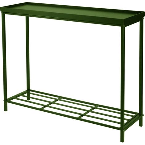 Console étagère en métal vert 2 étagères 75x23x60cm – Design moderne pour intérieur – Structure robuste pour rangement optimisé – Koopman International B.V. (1/3)