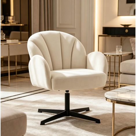 Drehbarer Sessel mit Muschelform,Akzentstuhl,Moderner Lounge-Sessel,Design-Drehsessel(nur mit 1pcs Drehsessel) (1/5)