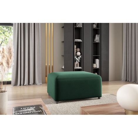 Polsterhocker Designerhocker Hocker MEGAN in Stoff Salvador Dunkelgrün (1/3)