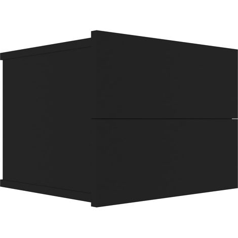 Comodino sospeso con due cassetti 40 x 30 x 30 cm multistrato nero DEC034388