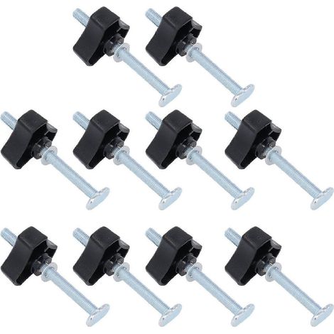 10 jeux de boutons à rainure en T en acier inoxydable, boulon fileté M8x100mm et rondelle pour fixations de menuiserie