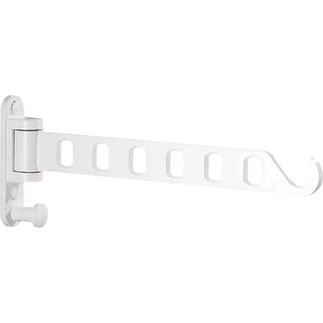 Cintre mural, blanc, 29 x 10,7 x 2,8 cm, design moderne, pliable (1/5)