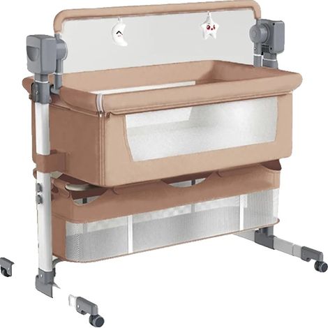 Cuna para bebé, columpio eléctrico, diseño portátil, X601-MARRÓN (1/2)