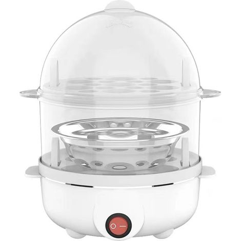 1 cuiseur à œufs électrique, multifonctionnel, double couche, vapeur 360°, pour petit-déjeuner rapide (1/5)