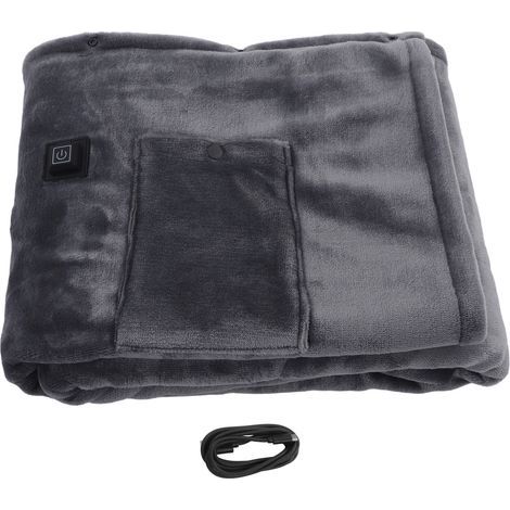 Couverture Chauffante Électrique Petit 5V Chauffage Rapide Épaississement Flanelle Jeté Gris 140x80cm / 55.1x31.5in.A (1/5)