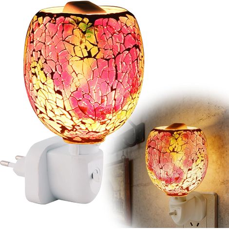 Lampe À Parfum Électrique, Brûleur À Mazout Électrique, 10W 220V 3D Lampe Daromathérapie Sur Prise De Courant, Abat-Jour Rose Brûleur À Cire En Verre Pour Bureau, Chambre, Yoga, Cadeaux, Maison (1/5)