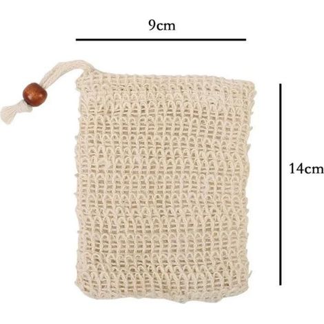 Sacs À Savon - Filet Coton Chanvre 9 x 14 cm - Pour Savons Solides - Séchage Rapide - Lot De 6 (1/5)