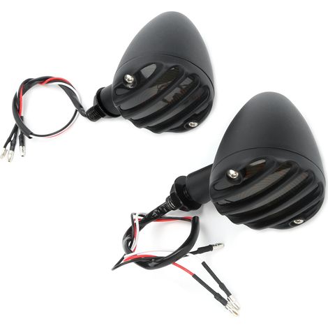 Feux clignotants LED x2 pour moto rétro Honda, indicateurs jaune vif étanches, ampoules clignoteurs noirs, éclairage motocyclette (1/5)