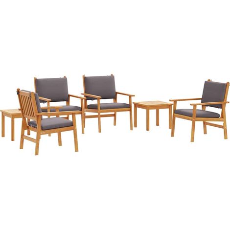 Maison Exclusive - Gartensofa-set 6 pcs Braun Massivholz Akazie