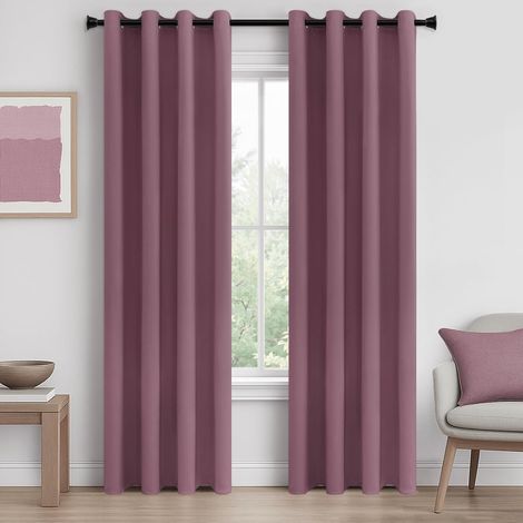 Lot de 2 Rideaux Occultants Rose Poudré 140x230 cm, Rideaux Thermiques Isolants Anti Froid et Chaleur pour Salon Chambre Fenetre Porte Panneaux de Rideaux Intérieurs à Oeillets (1/5)