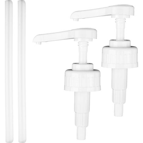 2 Pièces Pompe Sirop Doseuse 1L 38/410, Pompe à Sirop Réutilisable 5 ML par Pression, Pompe Alimentaire Compatible Bouteilles à Goulot 30 mm, Pompe pour Shampooing et Bouteilles de 1000 ML (1/5)