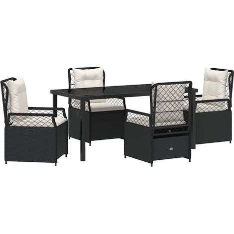 Maison Exclusive - Set da Pranzo per Giardino 5 pcs Nero polyrattan (1/5)