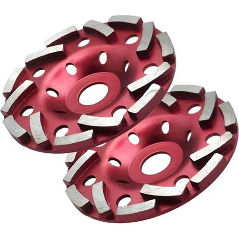 APEX Lot de 2 Meule Diamantée 125 x 22,2 mm Double Rangée, Disque Diamant pour Béton, Pierre, Maçonnerie, Granit etc, Compatible avec meuleuses d'angle (1/5)