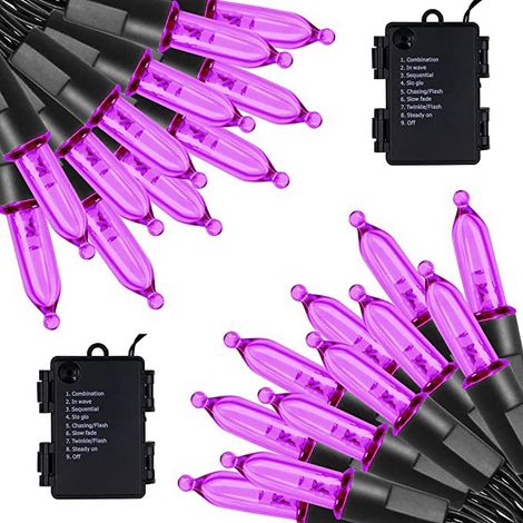 Guirlande lumineuse extérieure - violette, 10M 100 LED guirlande lumineuse électrique, étanche, arbre de Noël (1/5)