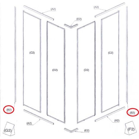 R PROFILO A MURO (B2)X BOX DOCCIA CRILEX GOCCIA 1,6 MM 68-70X78-90 BCO