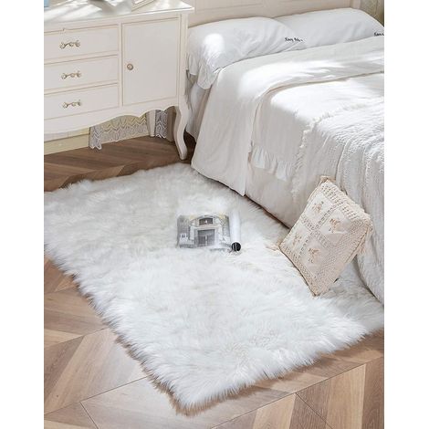 Imitation Plage Laine Tapis Salon Tapis Chambre Tapis De Sol Tapis (Blanc, 60x90cm) (1/2)