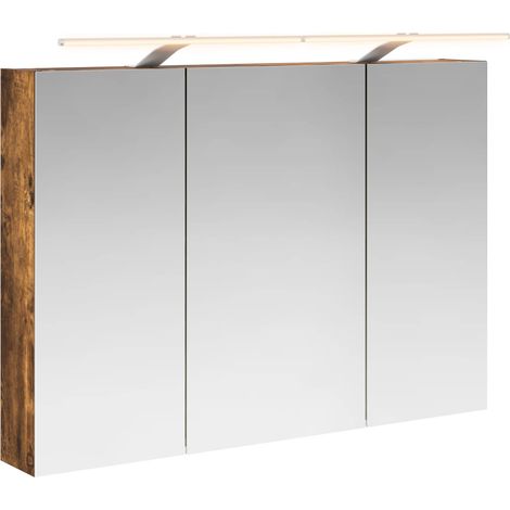 Maison Exclusive - Mobiletto per specchio da bagno Rovere fumé 100 x 14,5 x 70 cm