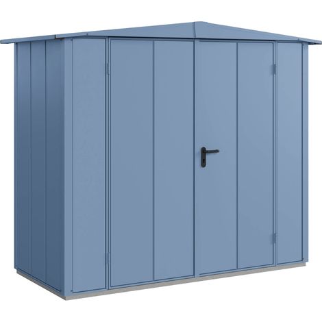 Hörmann Metall-Gerätehaus Berry Modern mit Satteldach Typ 1, 259 x 121 cm, taubenblau, 3,1 m², 2-flüglige Tür (1/5)
