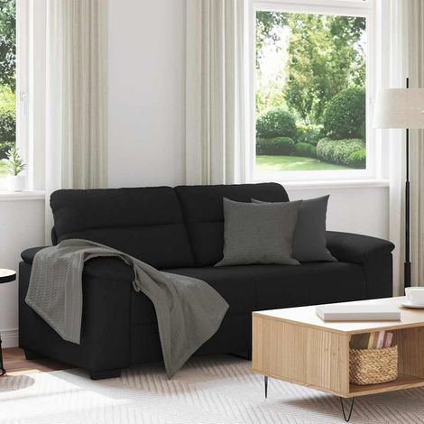 Sofá 2 plazas Tela Negro 180x81x84 cm vidaXL
