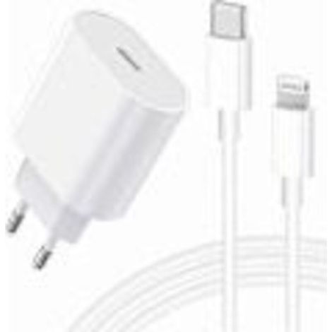 Ein USB-C-Schnellladekit, das Ihr iPhone ersetzen kann – beinhaltet einen 20-W-PD-Schnellladeadapter und ein 2 Meter langes USB-C-auf-Lightning-Kabel, kompatibel mit dem iPhone 14. (1/5)