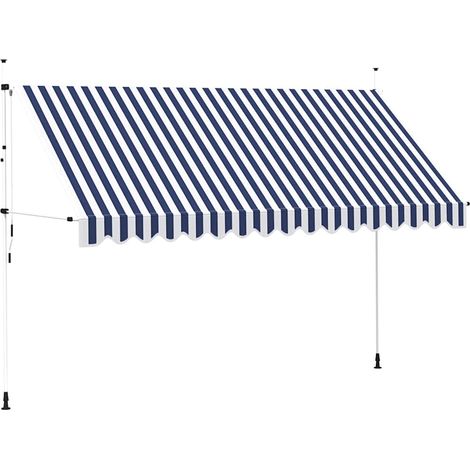 Maison Exclusive - Tenda da Sole Retrattile Manuale 400 cm a Strisce Blu e Bianche