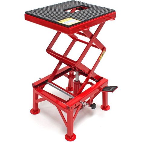Dema – Lève moto télescopique 135 kg – Hauteur réglable de 350 à 870 mm – Construction acier – Tapis caoutchouc strié pour stabilité