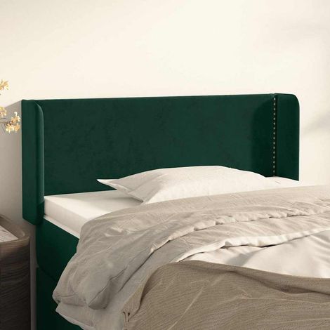 vidaXL Cabecero de terciopelo verde oscuro 103x16x78/88 cm (1/5)