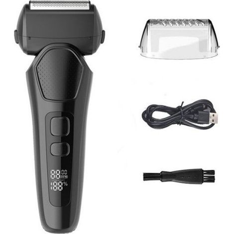 Rasoir électrique rechargeable - - Numérique LED - Portable - Sec & Humide - Lavable - 3 Options d’Alimentation (1/5)