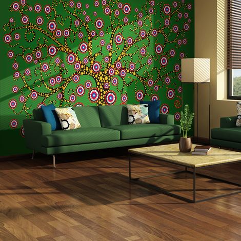 Fotomurale - astratto: albero (verde) - 350x270 (1/4)
