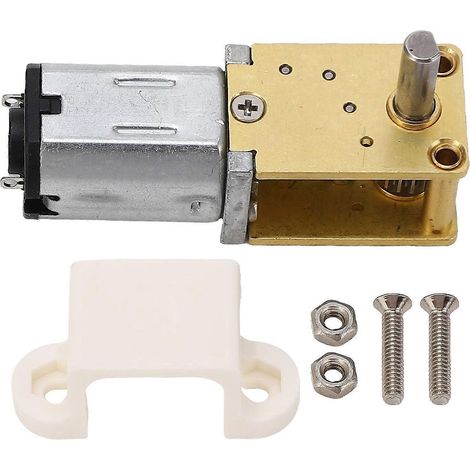 Moteur à engrenage à vis sans fin mono-arbre 6 V CC avec embase de montage, micro-moteur à engrenage CC avec balais, réduction de vitesse 30 tr/min (1