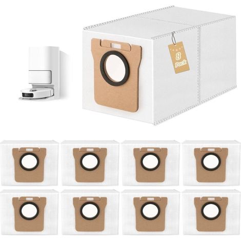 8 Pièces Sacs à Poussière pour Dreame L10s Ultra/ L10 Ultra/L20 Ultra/Xiaomi X10+ / X20+ Aspirateur Accessoires (1/5)