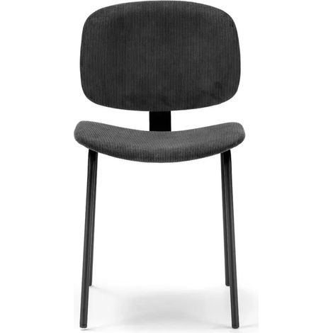 GABI - Lot de 2 chaises velours côtelé - Noir